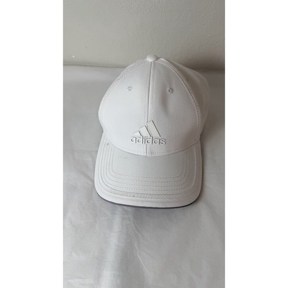 Adidas AEROREADY White Gray Performance Baseball Cap Hat Adjustable Sports